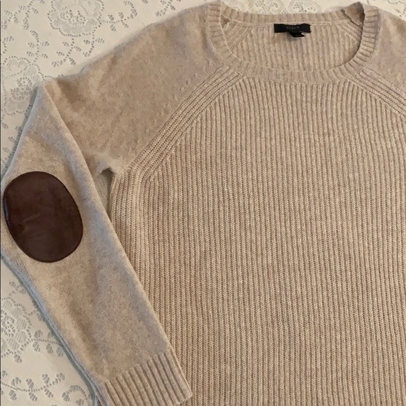 J. Crew Sweaters - J. Crew 100% Wool w Leather Elbow Patches